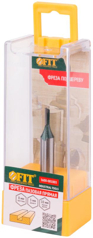 Фреза пазовая прямая с одним лезвием DхHхL=3х10х51мм FIT 3600-081003