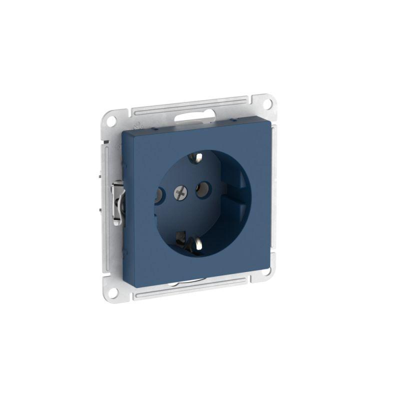Розетка AtlasDesign 16А с заземл. быстрозажим. клем. механизм аквамарин SE ATN001143S