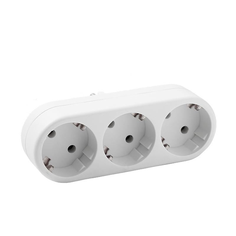 Разветвитель 3-м плоский с заземл. 16А 3500Вт 250В бел. DОМТОК 2656