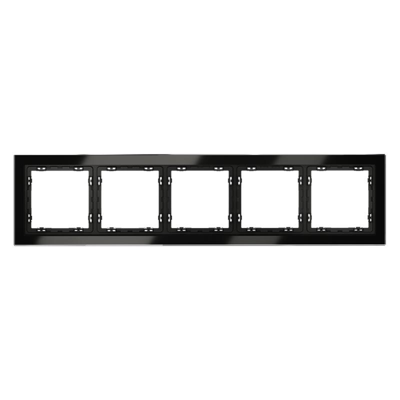 Рамка 5-м S70 стеклян. черн. Voltum VLS110508