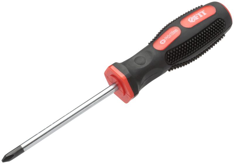 Отвертка "Универсал" CrV сталь прорезинен. ручка Профи 6х100мм РН2 FIT 55114