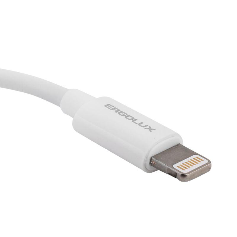 Адаптер звуковой с чипом 3.5мм-Lightning 12см Белый Блистер ELX-SA01-C01 Ergolux 15288