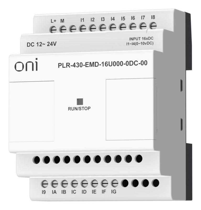 Модуль расширения входов выходов ПЛК 430 12 DI 4 UI (0-10В/DI) 24В DC ONI PLR-430-EMD-16U000-0DC-00