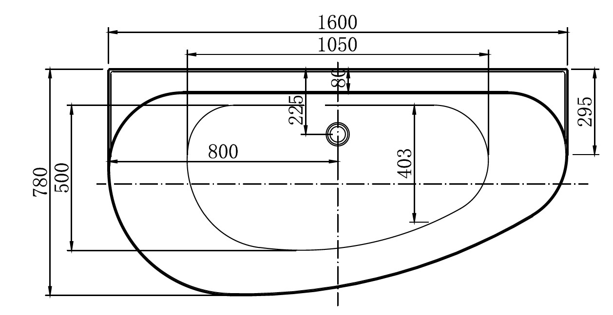 Акриловая ванна Allen Brau Priority 5 В 160x78 2.31005.21B белый матовый