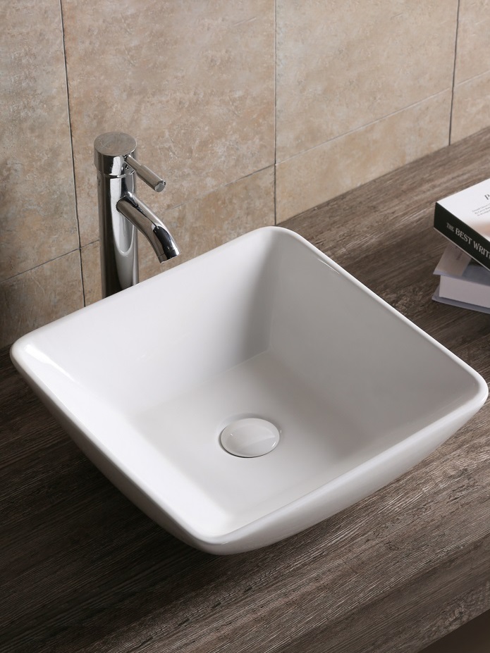 Раковина CR7034D накладная, белая, квадратная 420х420х130 Ceruttispa