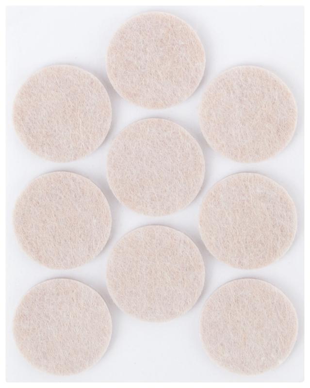 Подкладка для мебели самоклеющиеся круглые 25мм войлок (уп.9шт) FIT 67517