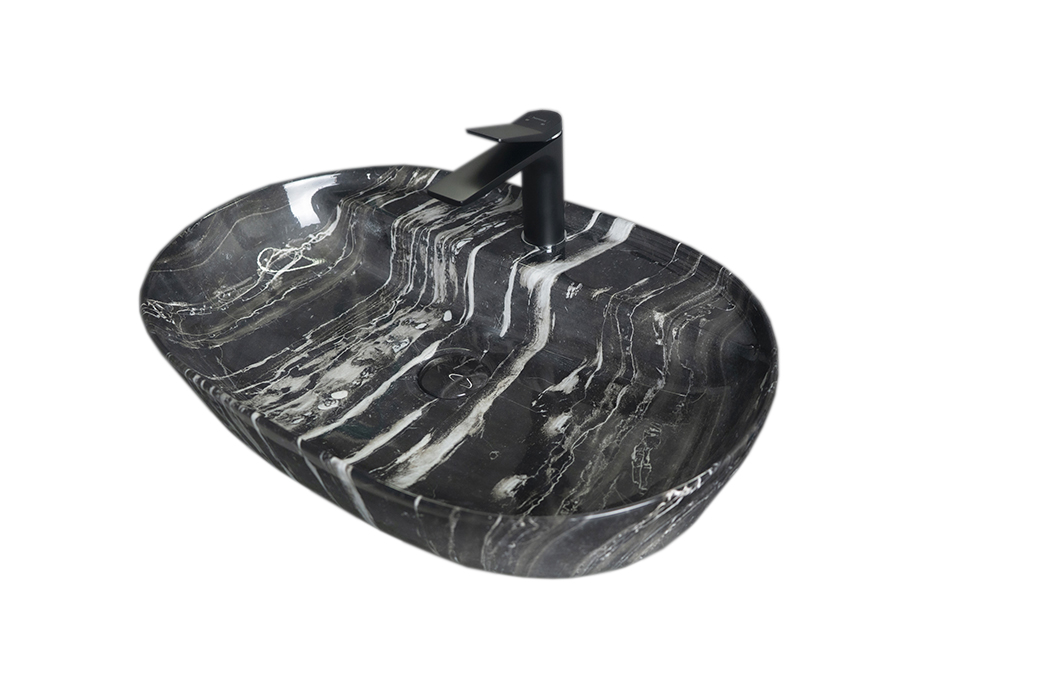 Раковина Gid Bs1346 54466 накладная под камень глянцевая 61x41x14