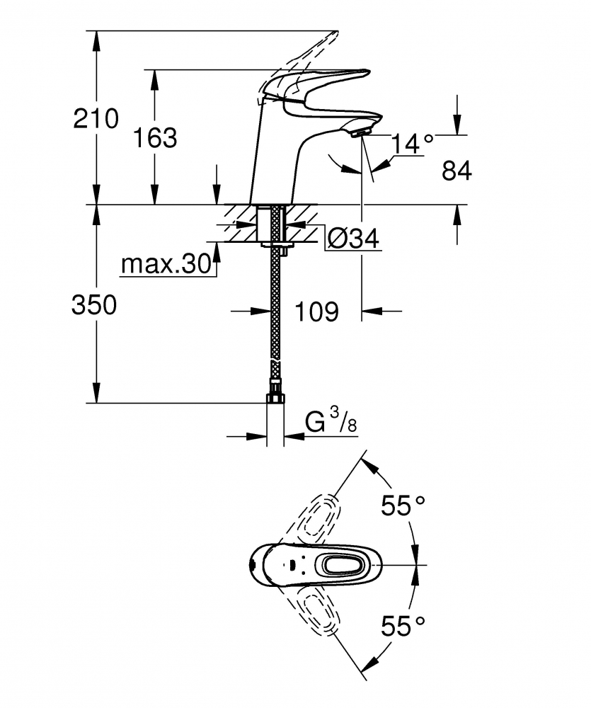 Смеситель Grohe Eurostyle 23567003 для раковины