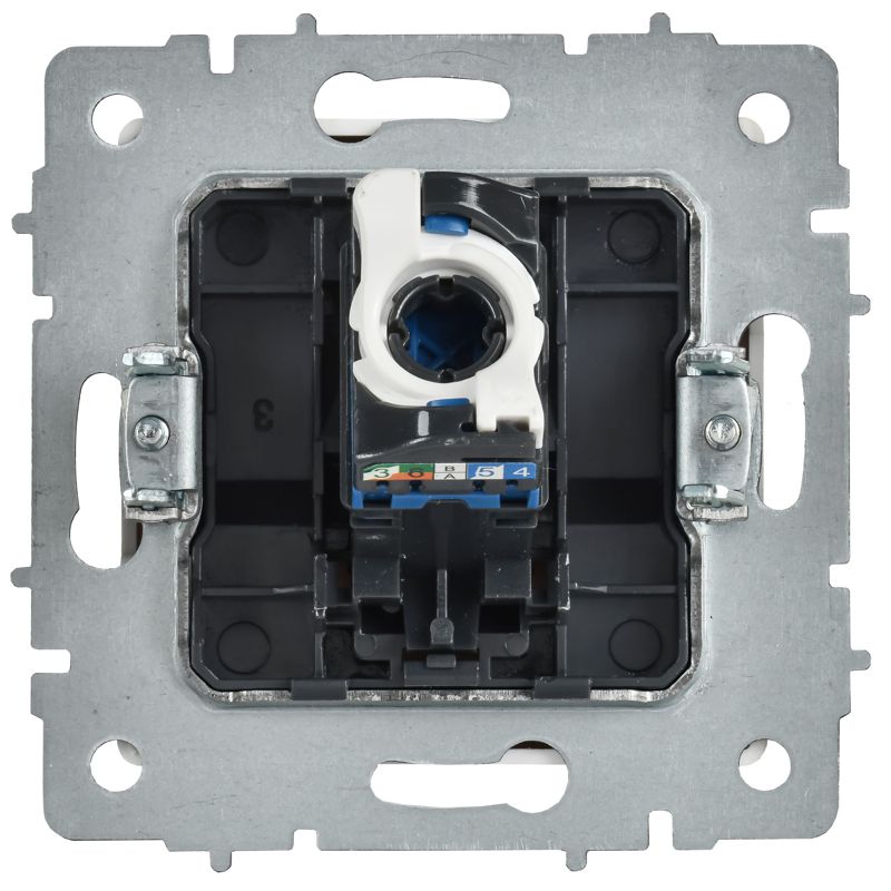 Розетка компьютерная СП BRITE РК11-БрАБ RJ45 кат.6 механизм арктич. бел. IEK BR-K10-2-K91