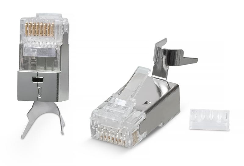 Коннектор RJ-45(8P8C) под витую пару кат. 6a/7/7a экран. универс. (для ож и мж кабеля) Cabeus 7780c