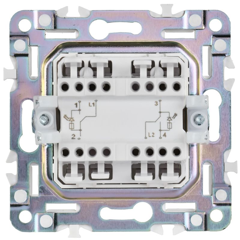 Выключатель проходной 2-кл. SKANDY 10А SK-V10B с индикацией беж. IEK SK-V22-1-10-K10