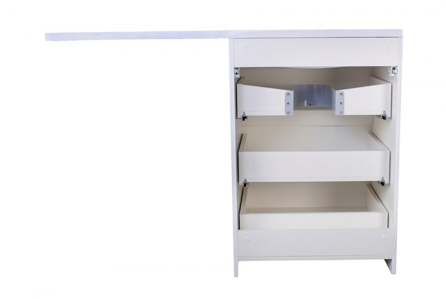 Тумба напольная "Даллас 100" (3 ящ.) Люкс белая, PLUS