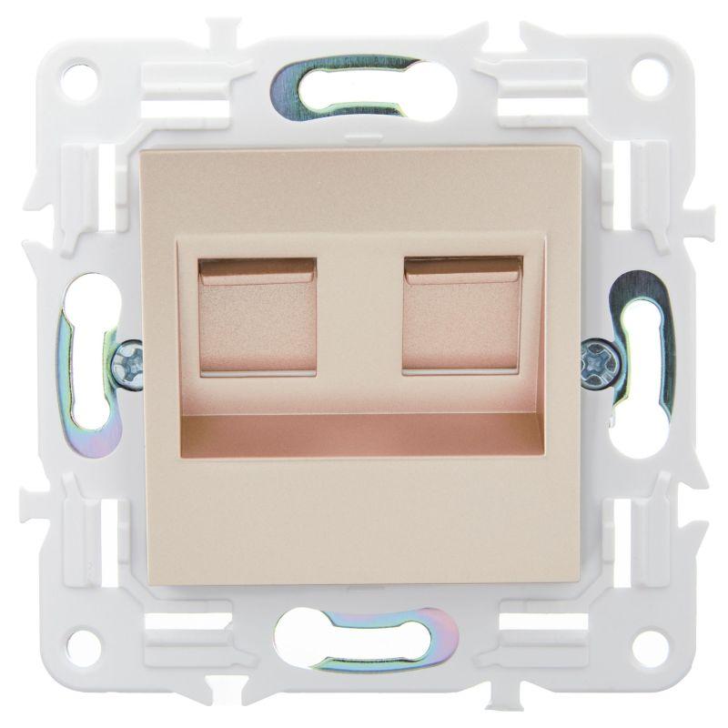 Розетка компьютерная двойн. RJ45 кат.5E SKANDY SK-K03Sa песочн. IEK SK-K20-1-K98