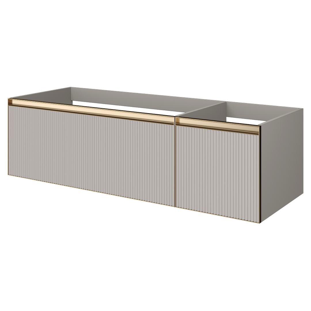 QUATRO 2 140см (100+40) тумба рифл CASHMERE FUGA профиль MATT GOLD