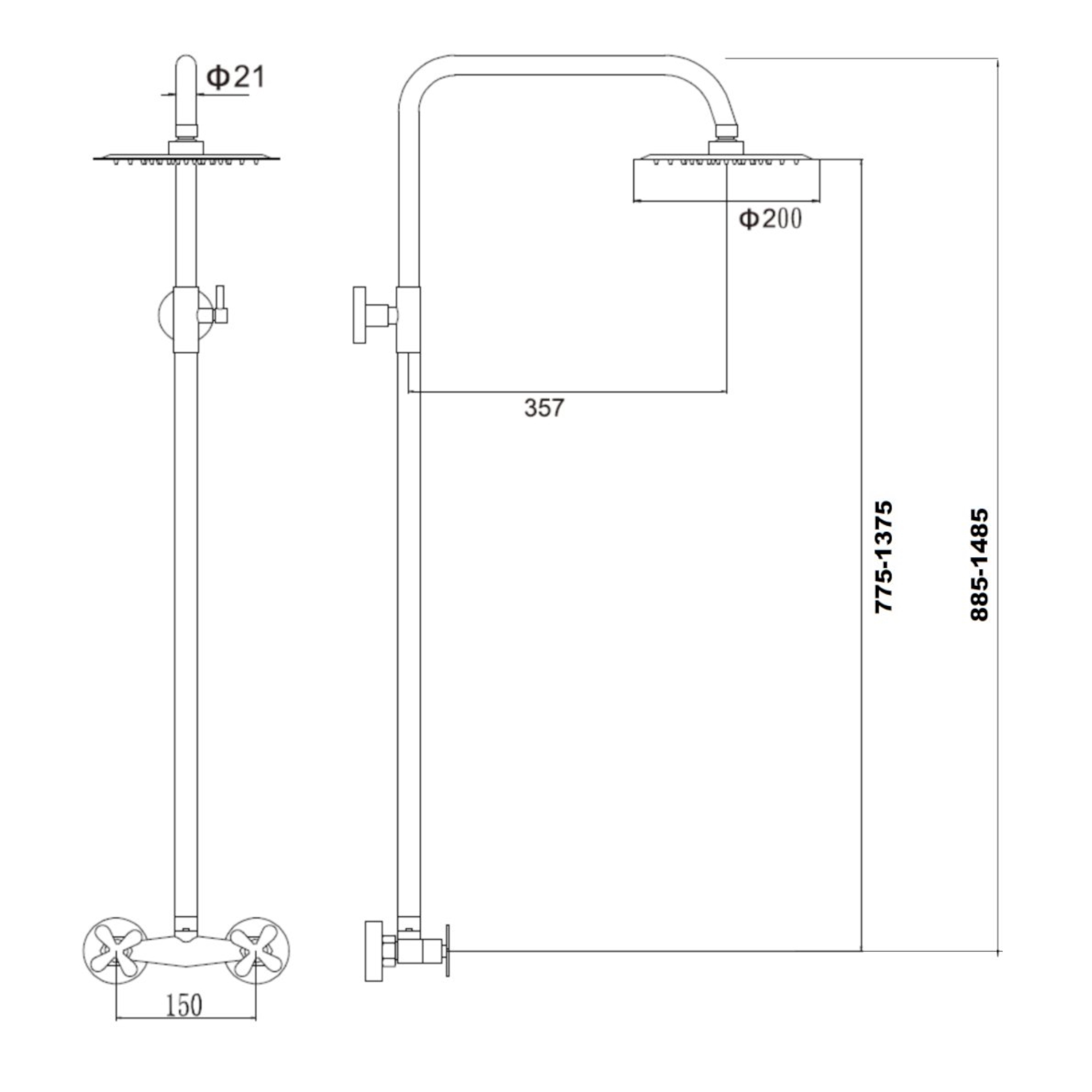 Душевая система Fmark FS8505, сатин