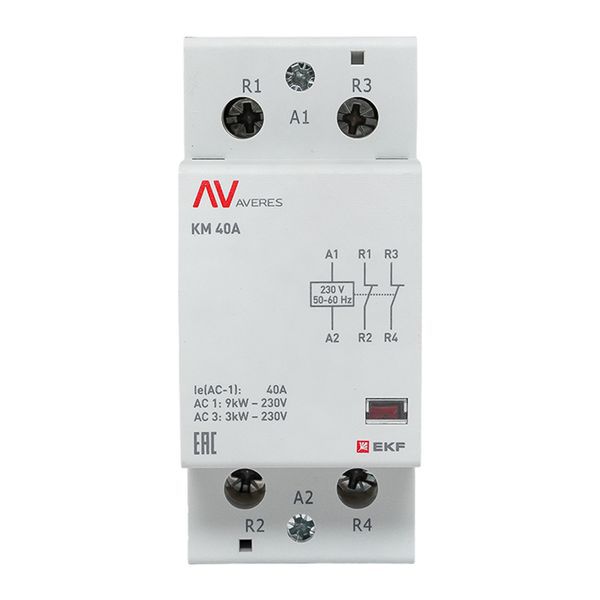 Контактор модульный КМ 40А 2NC 230В AC (2 мод.) AVERES EKF km-av-2-40-02-230V