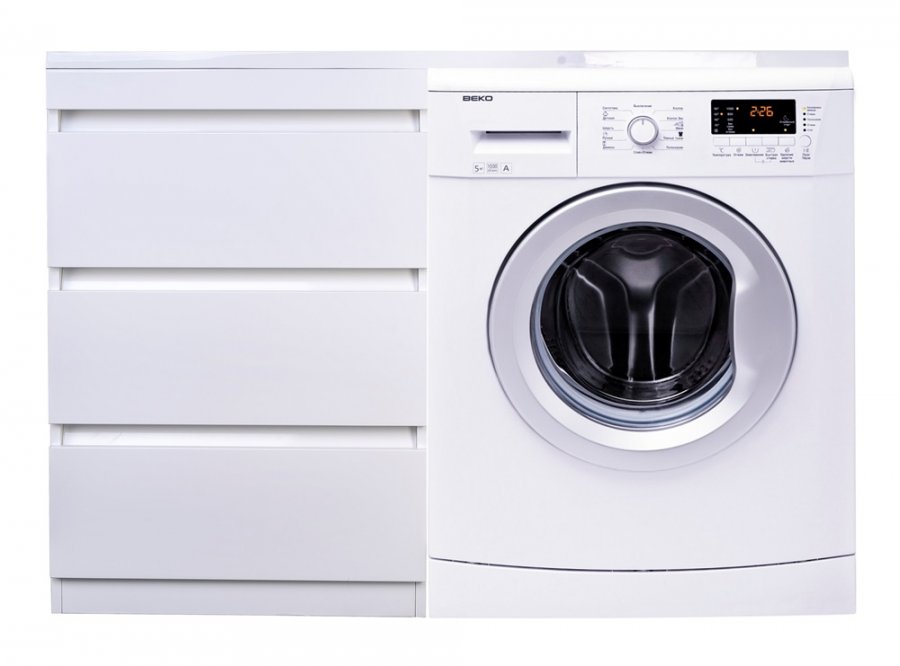 Тумба напольная "Даллас 100" (3 ящ.) Люкс белая, PLUS