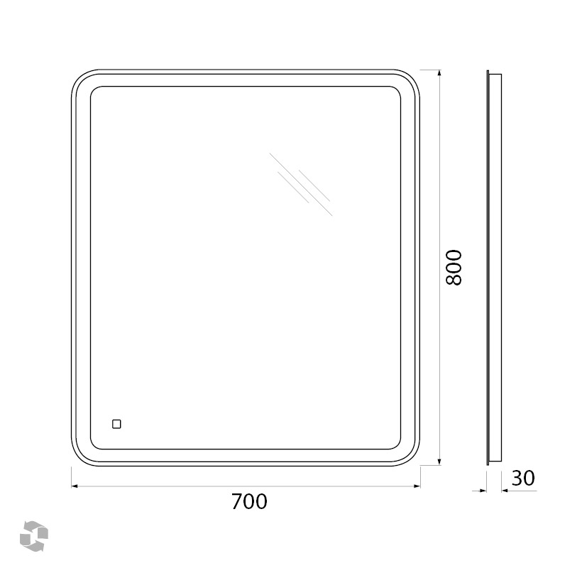 Зеркало BelBagno SPC-MAR-700-800-LED-TCH