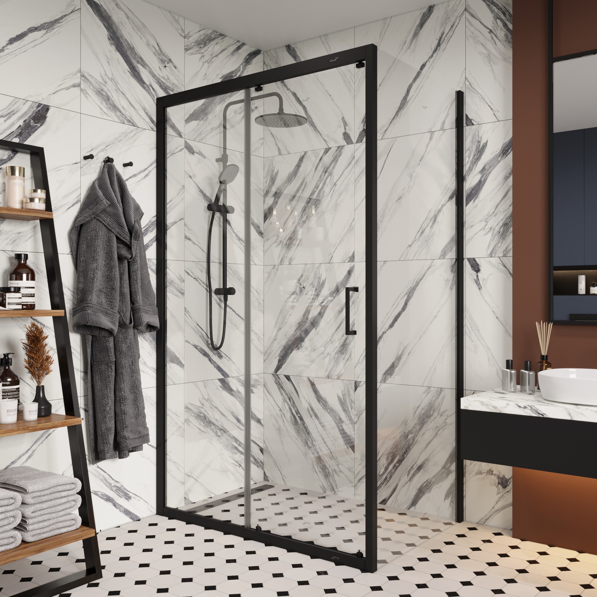 Ограждение GLORIA120B душевое Ceruttispa без поддона (80x120x195)