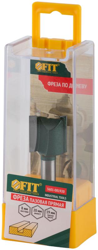 Фреза пазовая прямая с двойн. лезвием DхHхL=20х19х52мм FIT 3601-081920