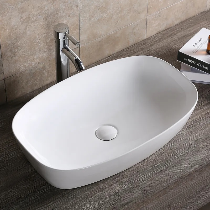 Раковина CR0063 накладная, белая, прямоугольная 600х385х135 Ceruttispa