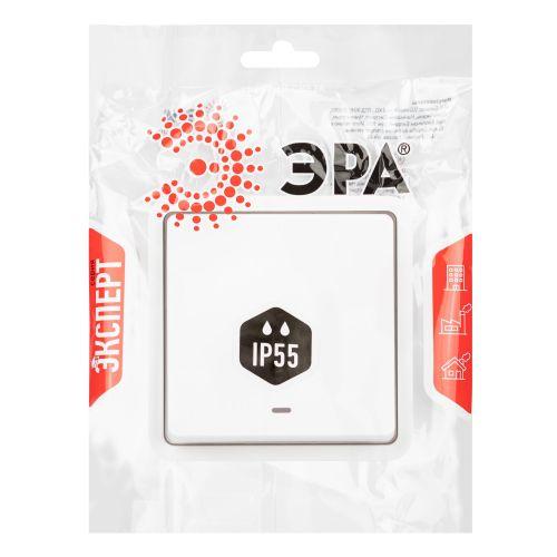 Переключатель Эксперт 11-1527-01 с подсветкой IP55 10АХ-250В СУ бел. Эра Б0063253