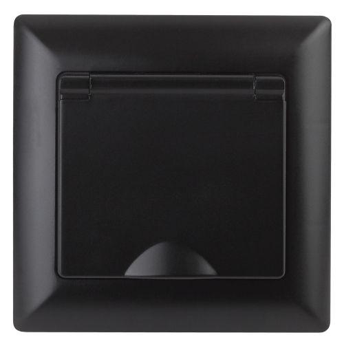 Розетка 1-м СП Solo 4-203-05 16А 250В IP20 2P+E Schuko с заземл. защ. крышка антрацит Intro Б0053661