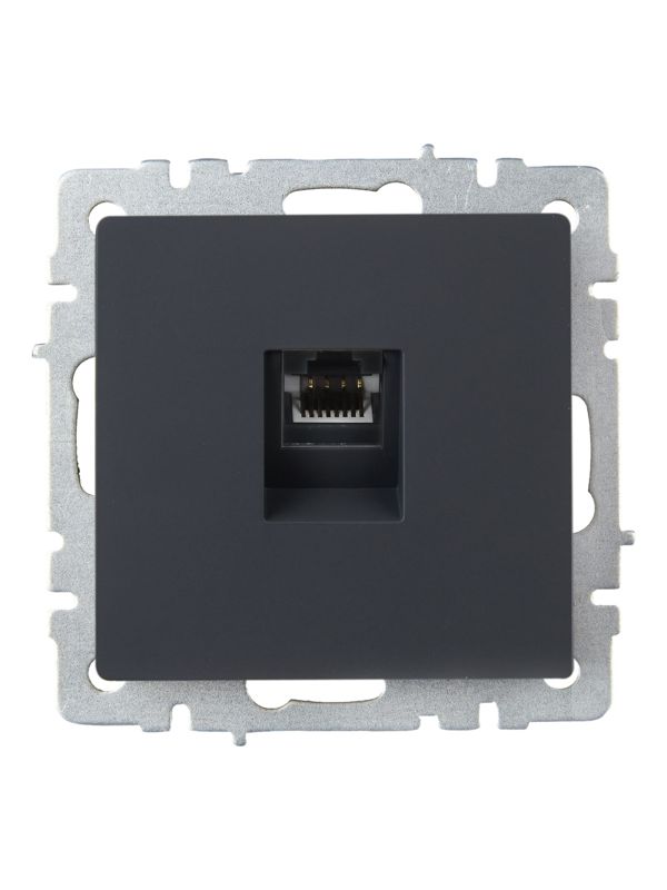 Розетка компьютерная СП RJ45 кат.5E BRITE РК10-БрГ механизм графит IEK BR-K10-1-K53