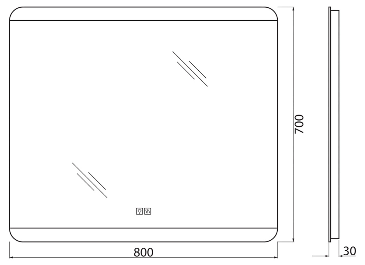 Зеркало BelBagno SPC-CEZ-800-700-LED-TCH-WARM