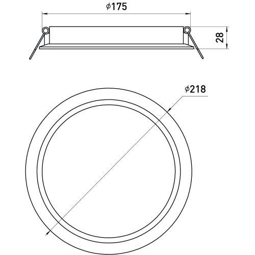 Светильник светодиодный LED 17-18-6K 18Вт 6500К встраив. круглый ЭРА Б0057442