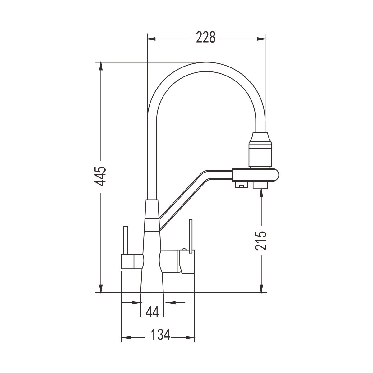 Смеситель для кухни с подключением фильтра воды Rose R558G, золотой сатин