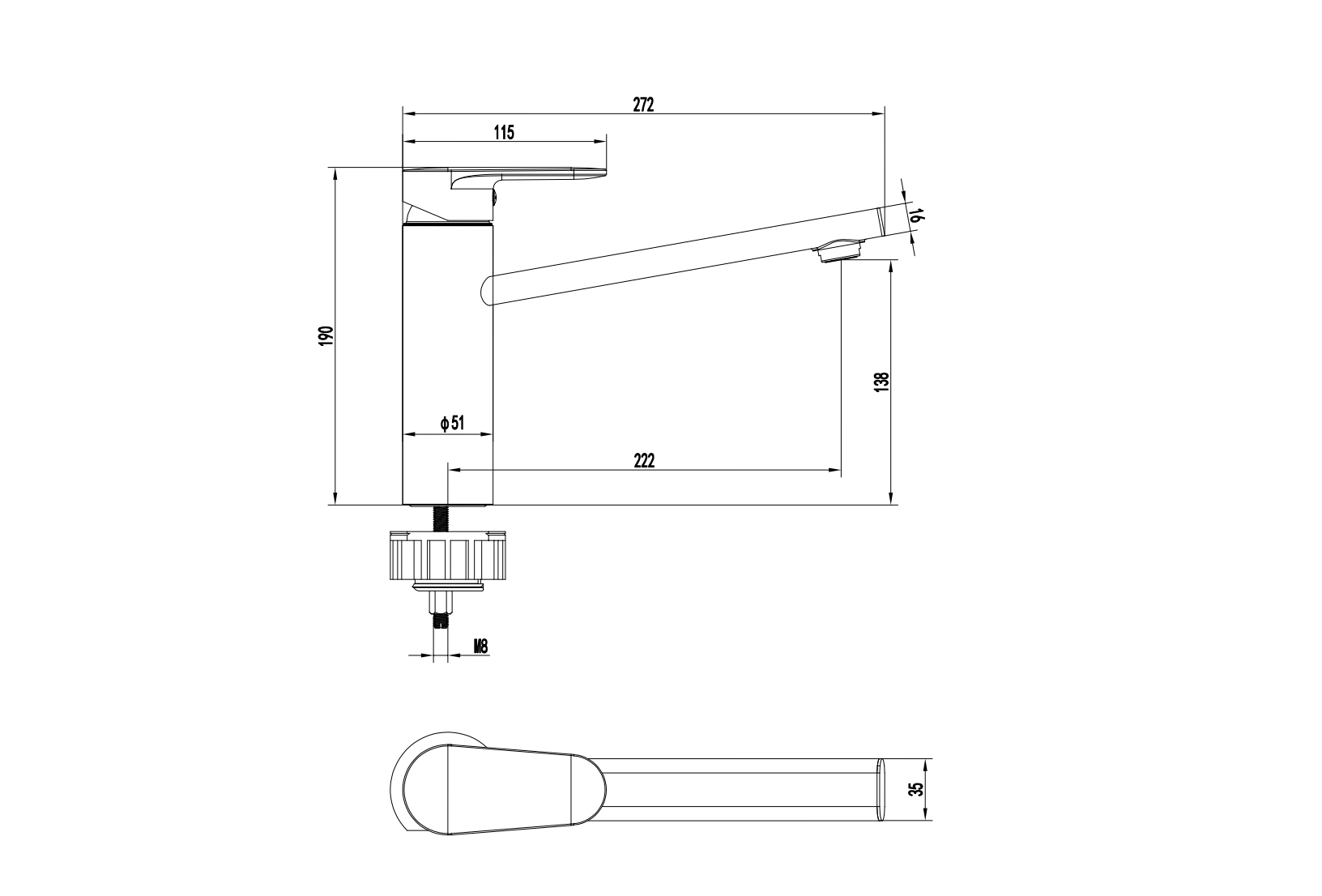 Cмеситель Aquatek НИКА для кухни    AQ1880CR        хром