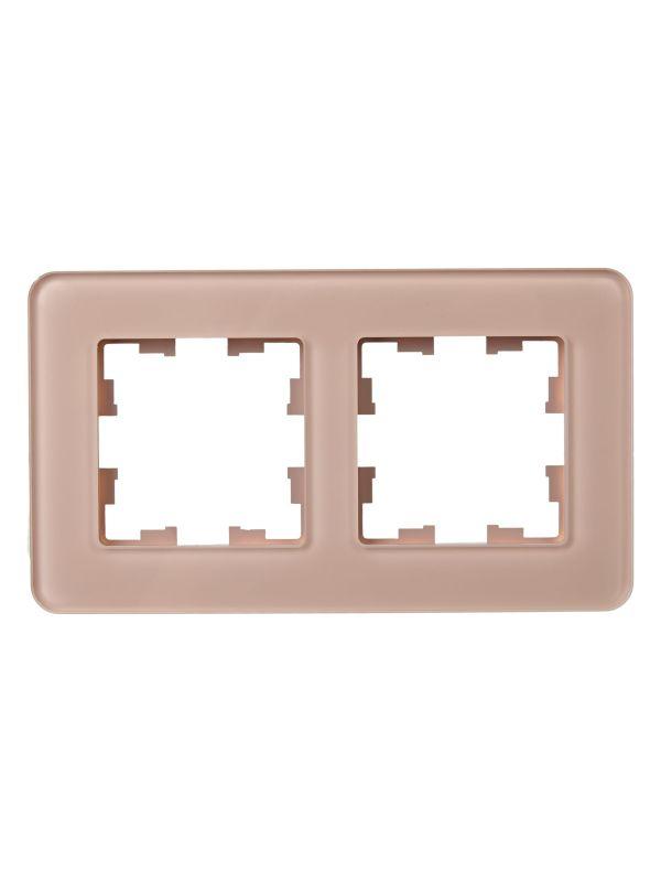 Рамка 2-м BRITE РУ-2-2-Бр стекло дым. RE IEK BR-M22-G-41-K97