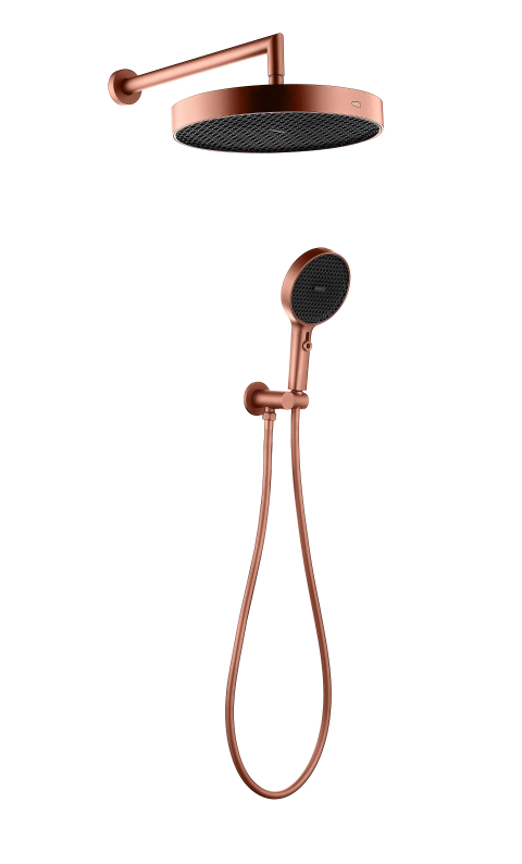 Лейка ручная+верхняя+выпуск+шланг CELL COPPER BRUSHED