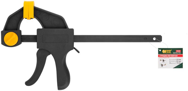 Струбцина нейлоновая пистолетная 150х345х70мм FIT 59281