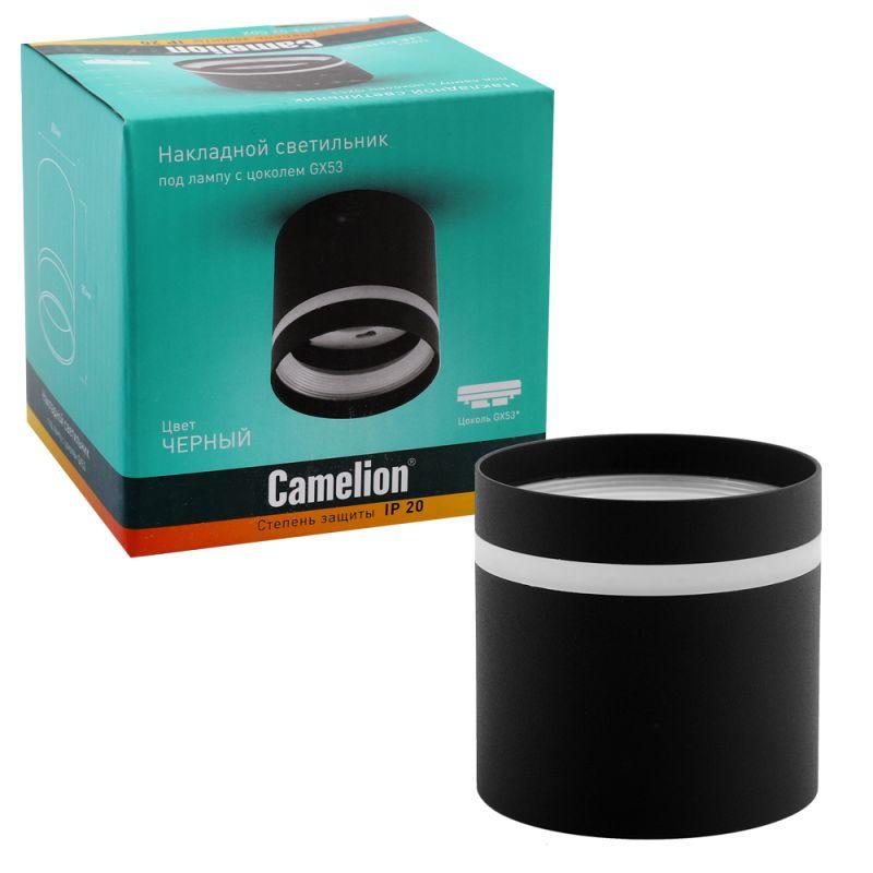 Светильник встраиваемый IP20 под лампу GX53 LGX53-02 C02 черн. Camelion 15395