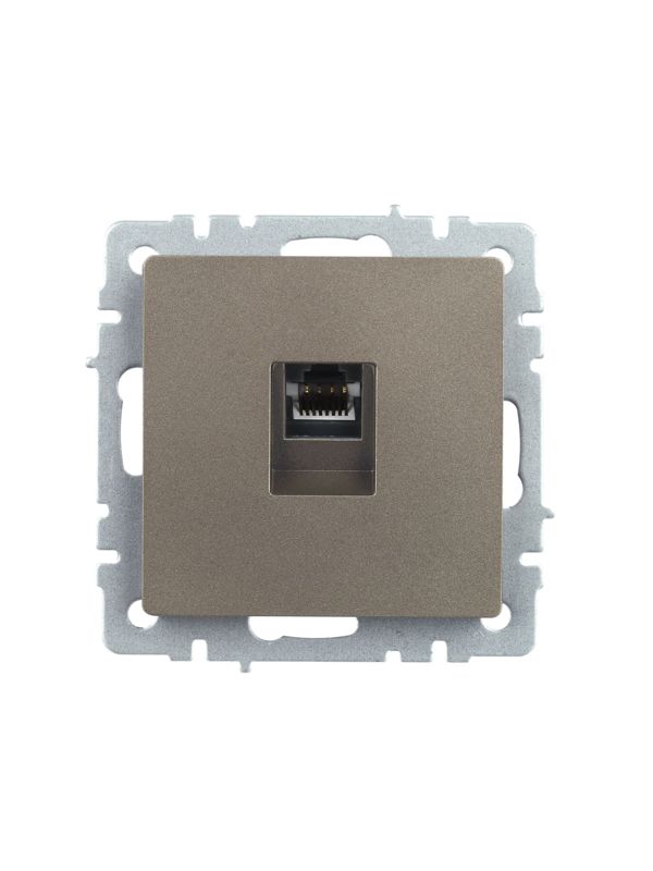 Розетка компьютерная СП RJ45 кат.5E BRITE РК10-БрШ механизм шампань IEK BR-K10-1-K37