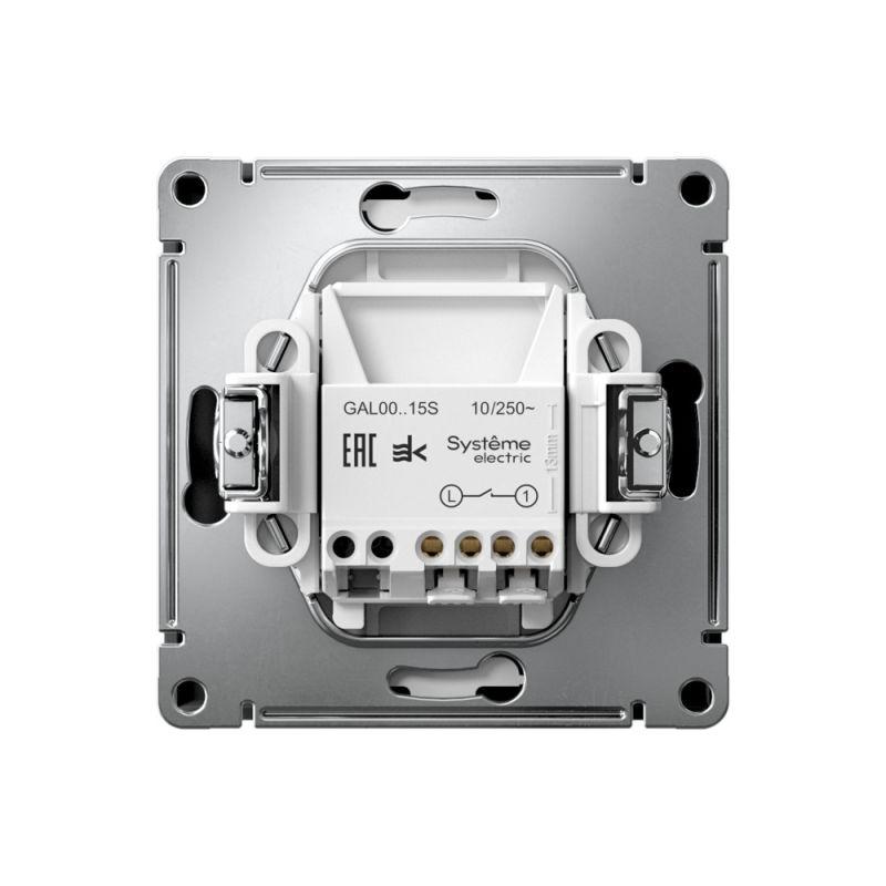 Выключатель кнопочный 1-кл. ArtGallery быстрозажим. клем. механизм карбон SE GAL001015S