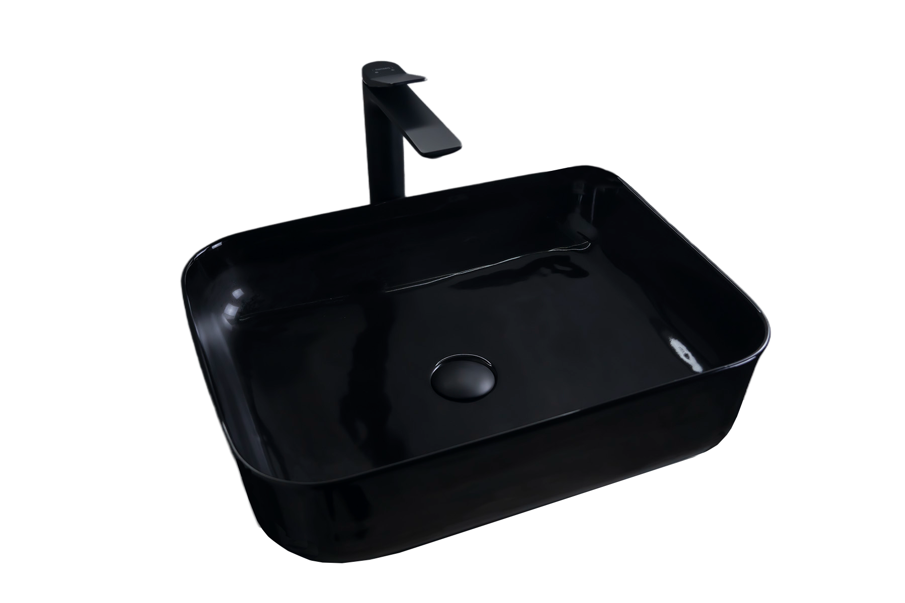 Раковина Gid BL1304 53351 накладная черная глянцевая 50x39x13