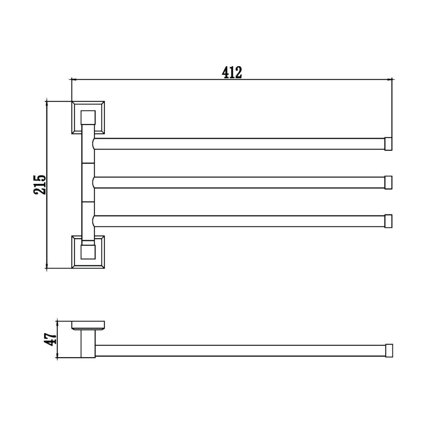 Полотенцедержатель Savol S-009503, хром