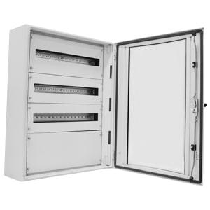 Корпус щита распределительного 600х750х200мм DIN-рейки 72M(3х24) навесной прозр. дверца из гнутого стекла метал. сер. Cetinkaya Pano CPD6007520SUMP