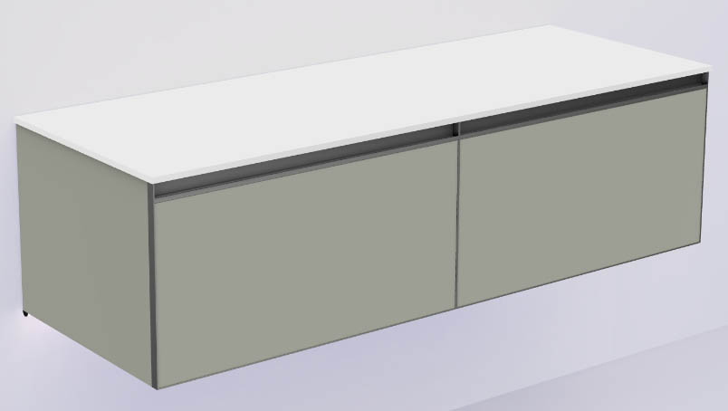 QUATRO 2 140см (70+70) тумба LUNA профиль ANTHRACITE + внутр. подсв.