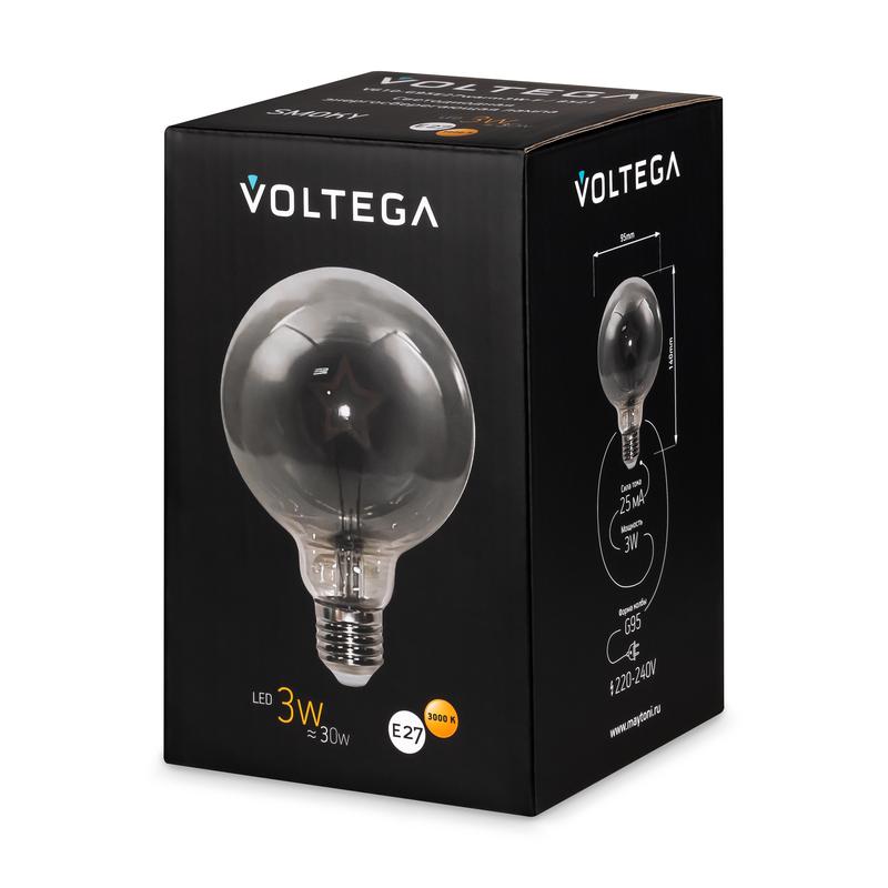Лампа светодиодная Loft Led G95 3Вт 3000К E27 Voltega 8521