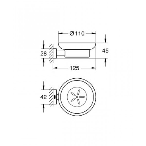 Мыльница с держателем Grohe Essentials Cube 40754001