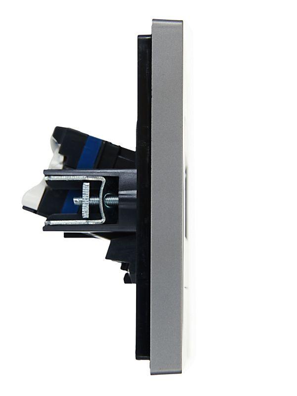 Розетка компьютерная 2-м RJ45 кат.6 FORTE&PIANO FP534 сталь IEK FP-K20-2-K46