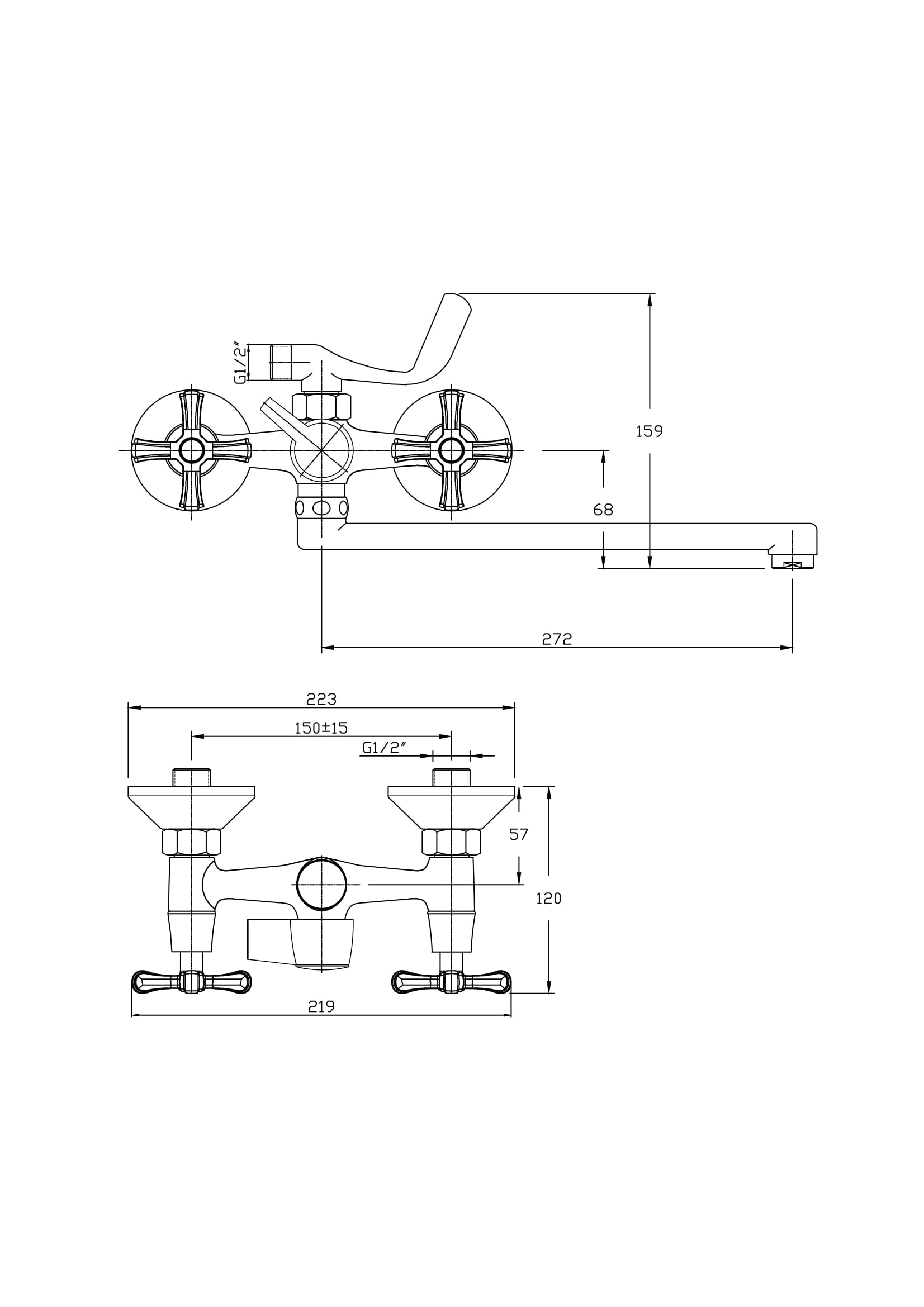 Смеситель для ванны RUSH Bianki (BI7650-51)