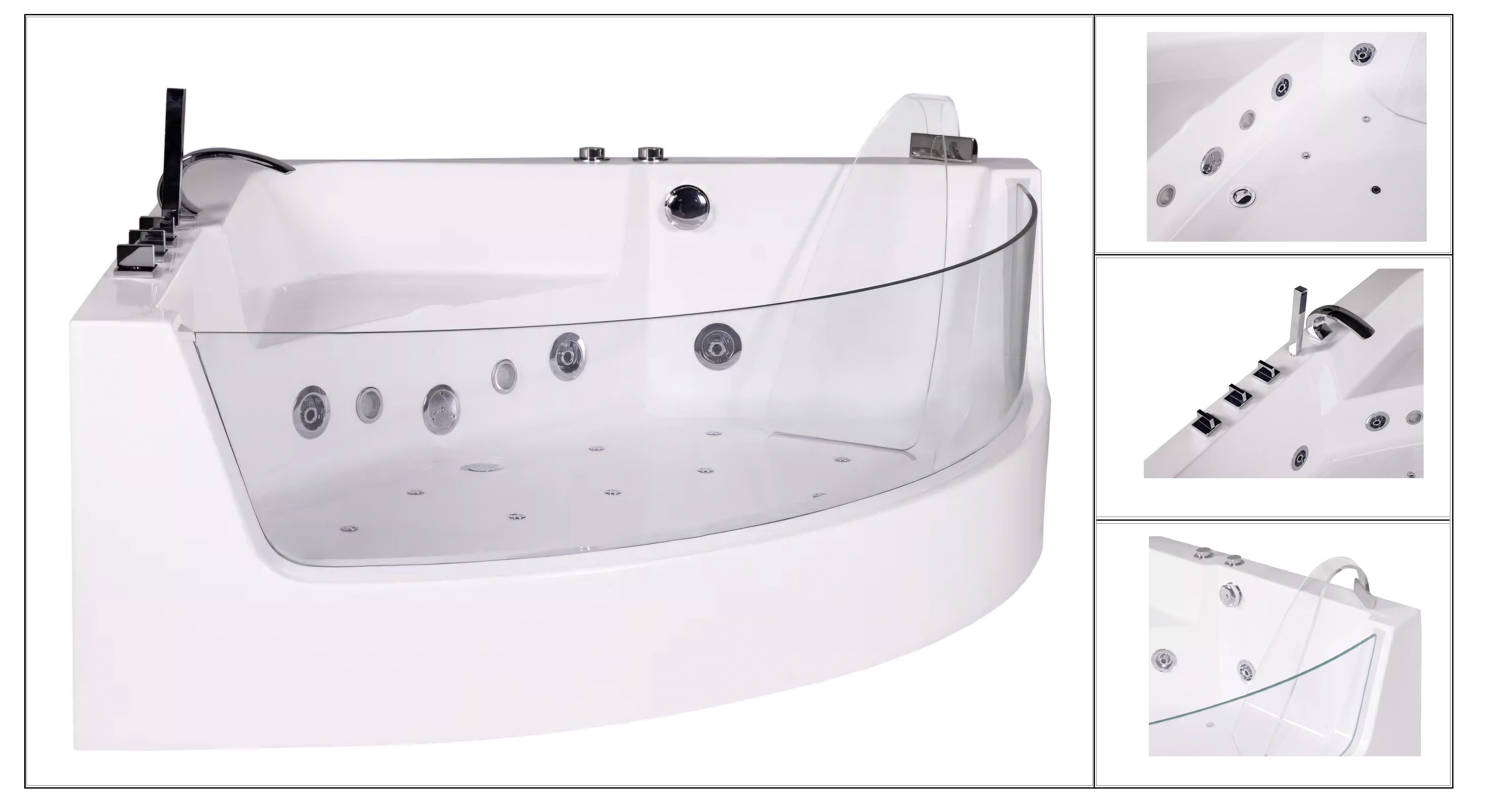 Ванна C-401А акриловая гидромассажная Ceruttispa (1500x1500x580)