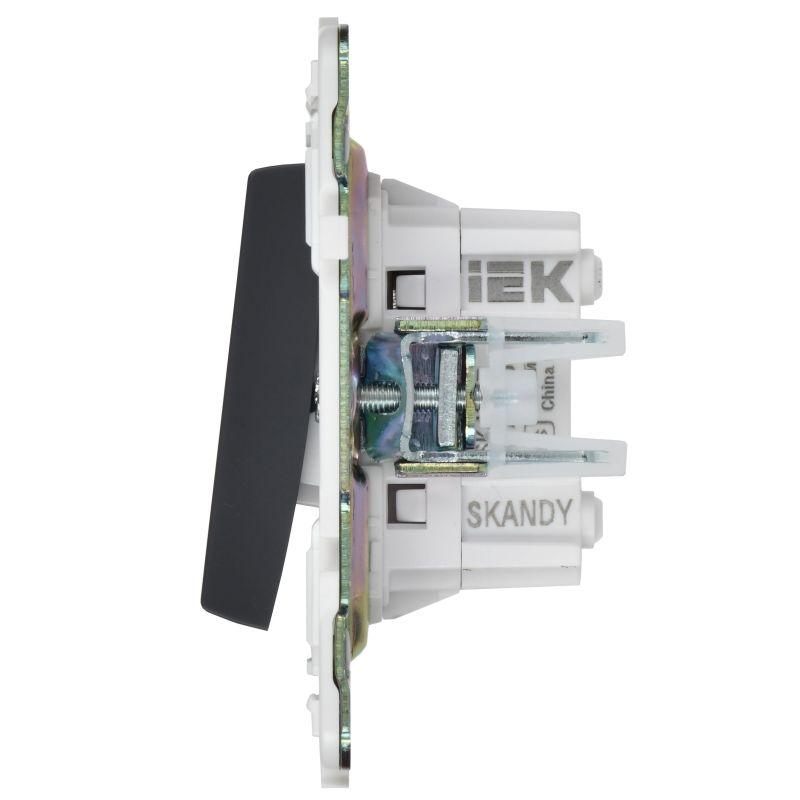 Выключатель перекрестный 2-кл. SKANDY 10А SK-V06Bl черн. IEK SK-V23-0-10-K02