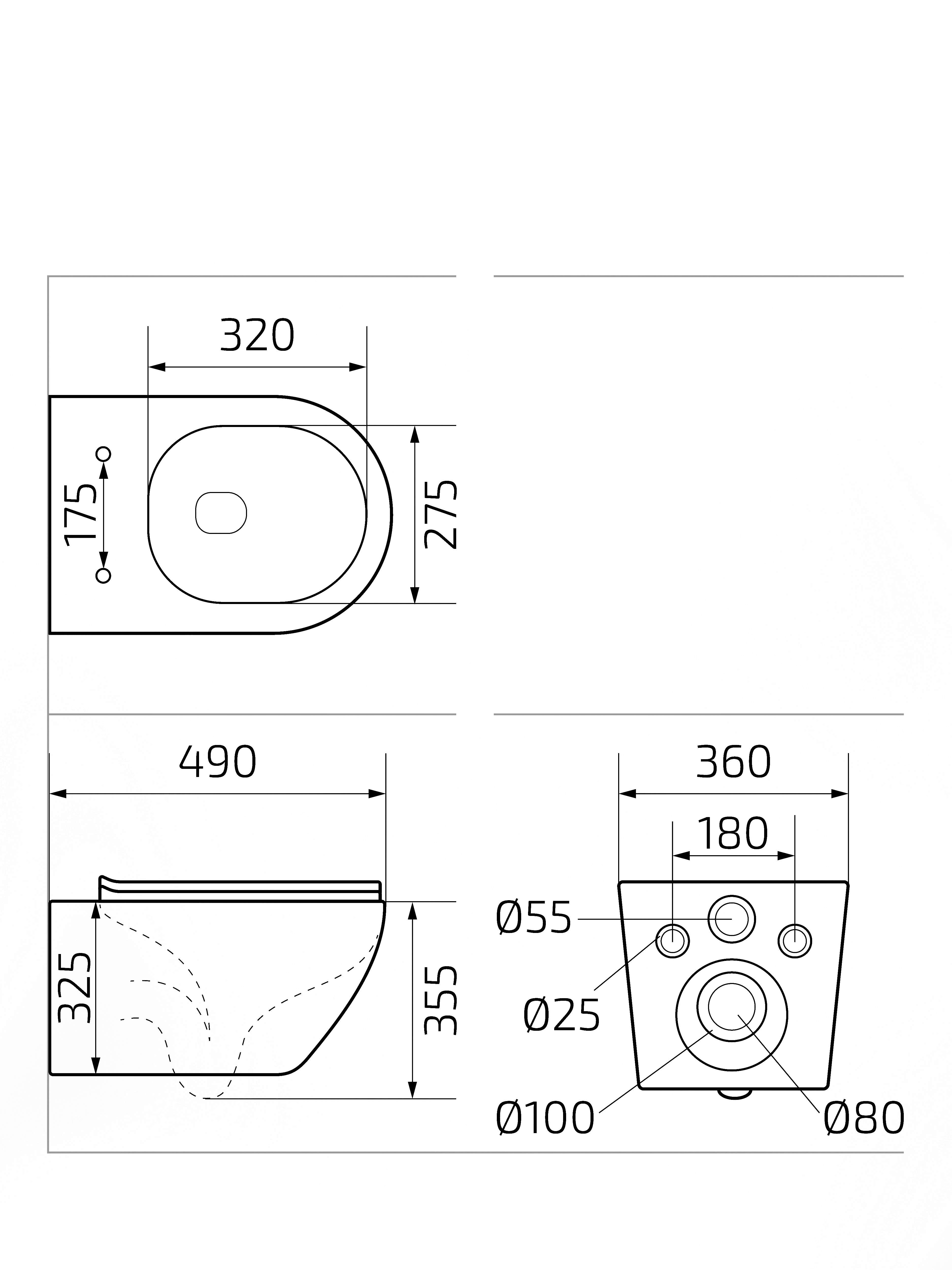 Унитаз подвесной Gid Bs2198 62227Y под камень глянцевый 49x36x35.5