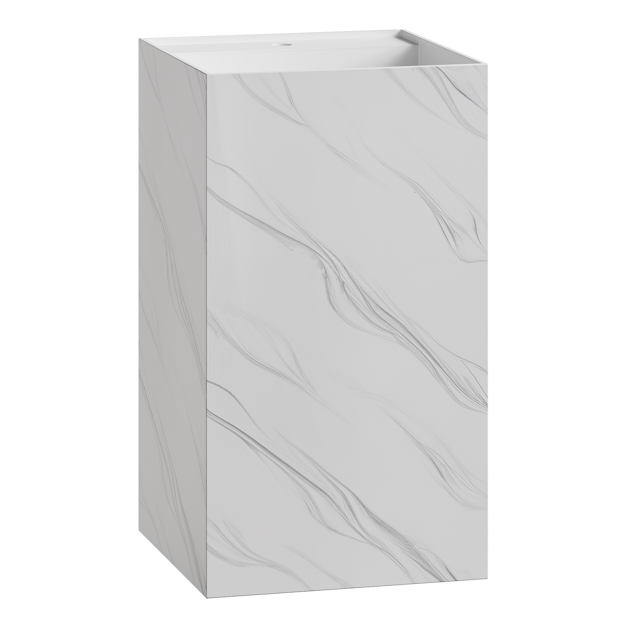 Раковина напольная Cube Corian 480*480*850 Matt White